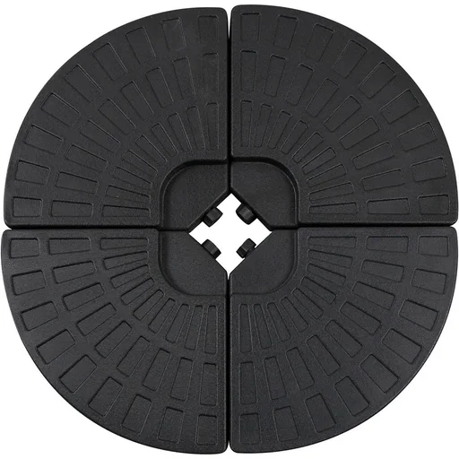"Parasol weight, 4-piece, for parasols, can be filled with 52 kg of water or 68 kg of sand, HDPE, black. image"
