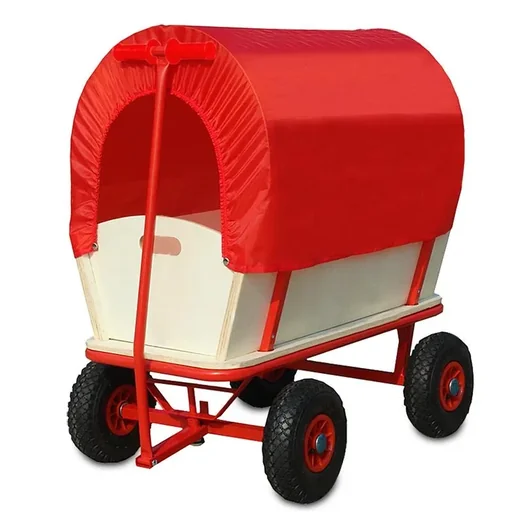 "Wooden handcart with protective roof 172 x 62 cm image"