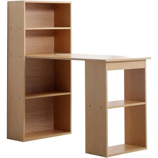 "Desk with shelf computer table natural image"