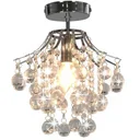 Ceiling light with crystal beads round E14 silver