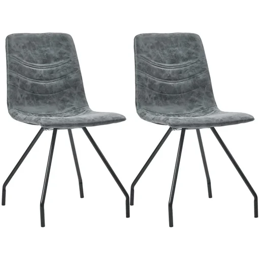 "Dining chairs 2 in black leather image"