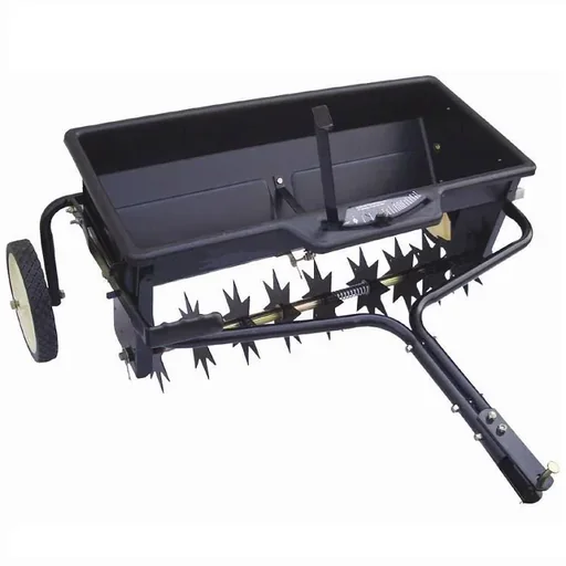 "Turfmaster trailed lawn aerator with line spreader - Lawn aerator image"