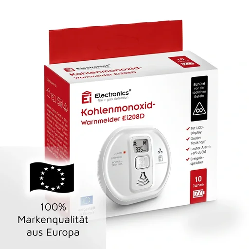 "Carbon monoxide (CO) alarm Ei208D with LCD display image"