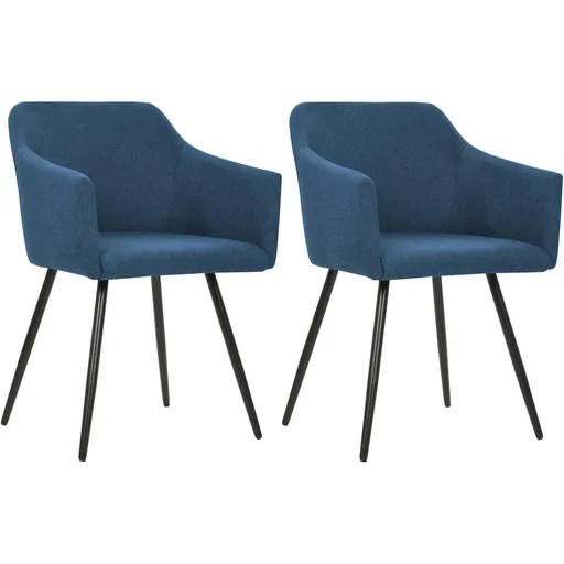 "Dining room chairs 2 pieces fabric blue image"
