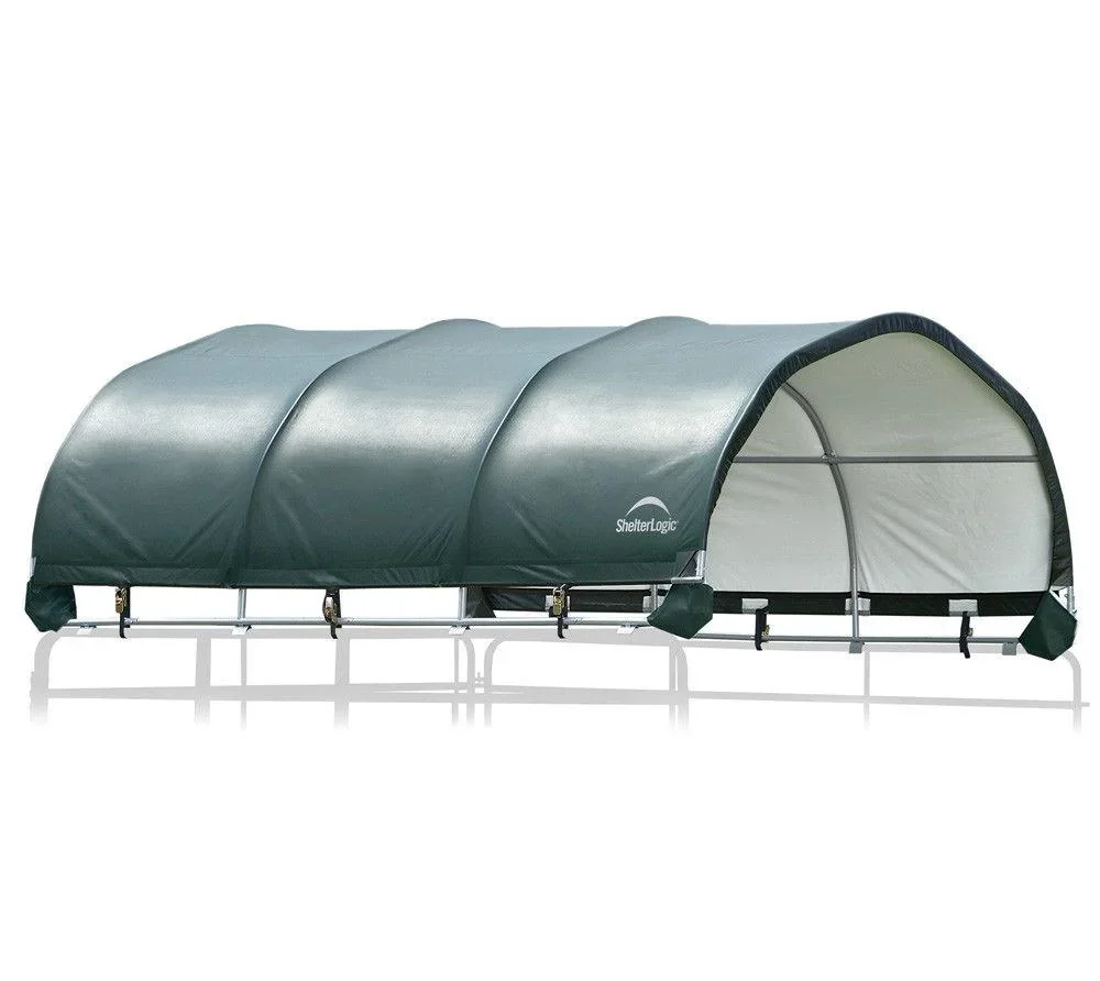"ShelterLogic Zadaszenie pastwiskowe 13,7 m², zielone, 370×370 cm – Dach/pokrowiec zastępczy bez stelaża, odporny na warunki atmosferyczne image"