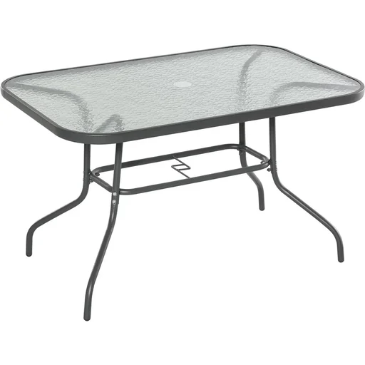 "Garden table with umbrella hole carbon grey image"