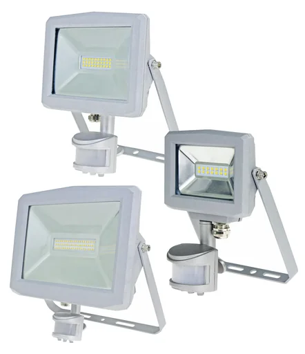 "Slimline 20W LED spotlight, IP44, with motion detector and Samsung chip image"