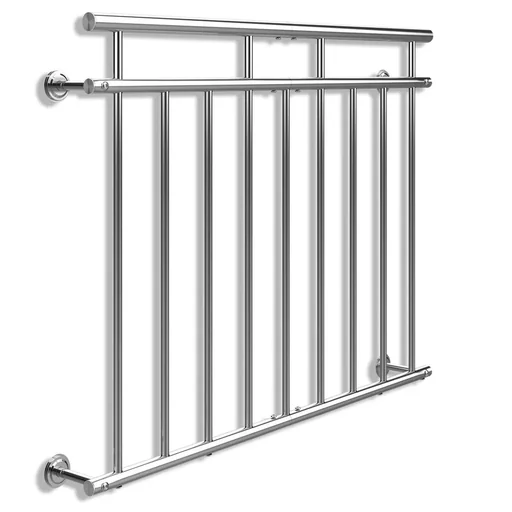 "Monzana French balcony railing stainless steel 90x128cm image"