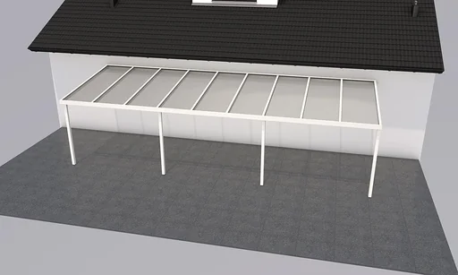 "Patio roof Premium, white, 9135 x 3060 mm - Polycarbonate multi-wall sheets 16 mm, opal image"