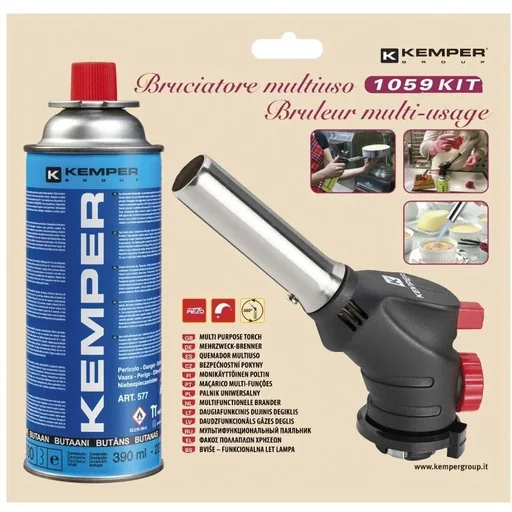 "Multifunctional crème brulee burner - adjustable flame - with flame arrester image"
