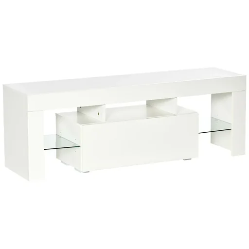 "TV table TV cabinet with RGB light strips TV chest of drawers Cabinet element with adjustable glass shelves open shelves image"