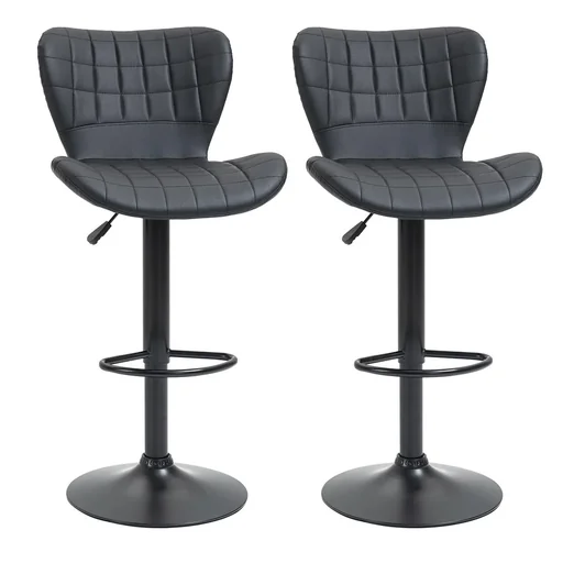 "Bar stool set of 2 bar stools, counter stools, bistro stools, kitchen stools, swivel chairs with backrests for kitchen, dining room, artificial LED image"