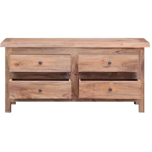 "TV cabinet 102x35x50 cm made of solid recycled wood image"