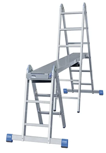 "STABILO articulated combination ladder, 2 x 3 + 2 x 6, rung ladder image"