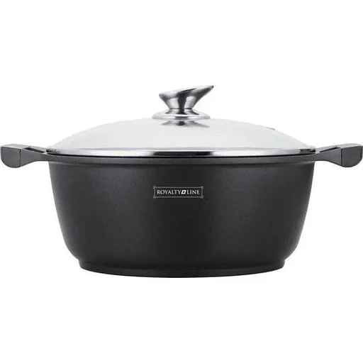 "Marble casserole with black glass lid - 36 cm image"