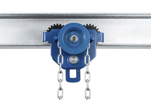 "GTM 3 hoist trolley, load capacity 3,000 kg, flange width 102-203 mm, 2.5 m operating length, min. curve radius 1.2 m image"