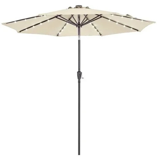 "Florida parasol with LED lighting, tiltable cream - Ø 3m image"
