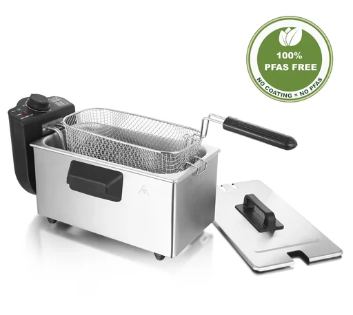 "Cold zone deep fryer "DF-120482.6", stainless steel, 3 liters image"