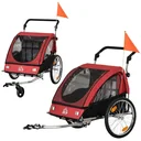 2 in 1 children's trailer colorful colors stroller bicycle trailer