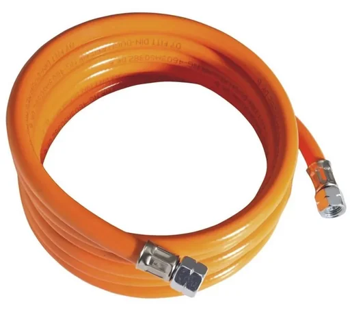 "Medium pressure hose 1500 mm, for propane/butane, DIN-DVGW, R 1/4 left on both sides. image"
