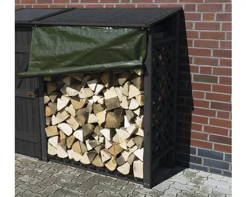 "Firewood rack extension with weather protection anthracite image"
