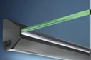 Real glass canopy LED - 3-part, 160 x 93.5 x 13.5 cm aluminum silver, VSG 2 x 8 mm, clear