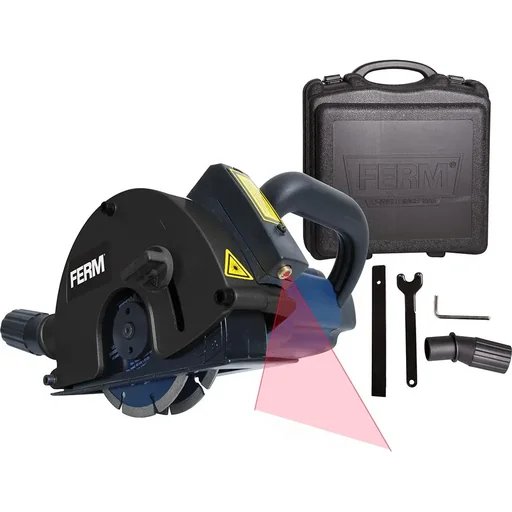 "WSM1009 Wall chaser slot cutter 1700W - 125mm - Laser guide - Dust extraction adapter - Case image"