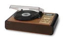 Record player in wooden case with Bluetooth, cassette, FM radio, AUX-in