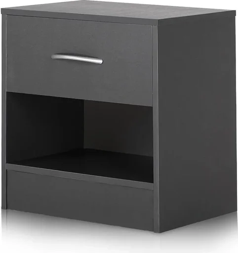 "Bedside table grey 39x28x41cm image"