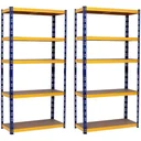 FSH shelving set MP 18040 - max. 175 kg per shelf - blue/orange - 2 pieces
