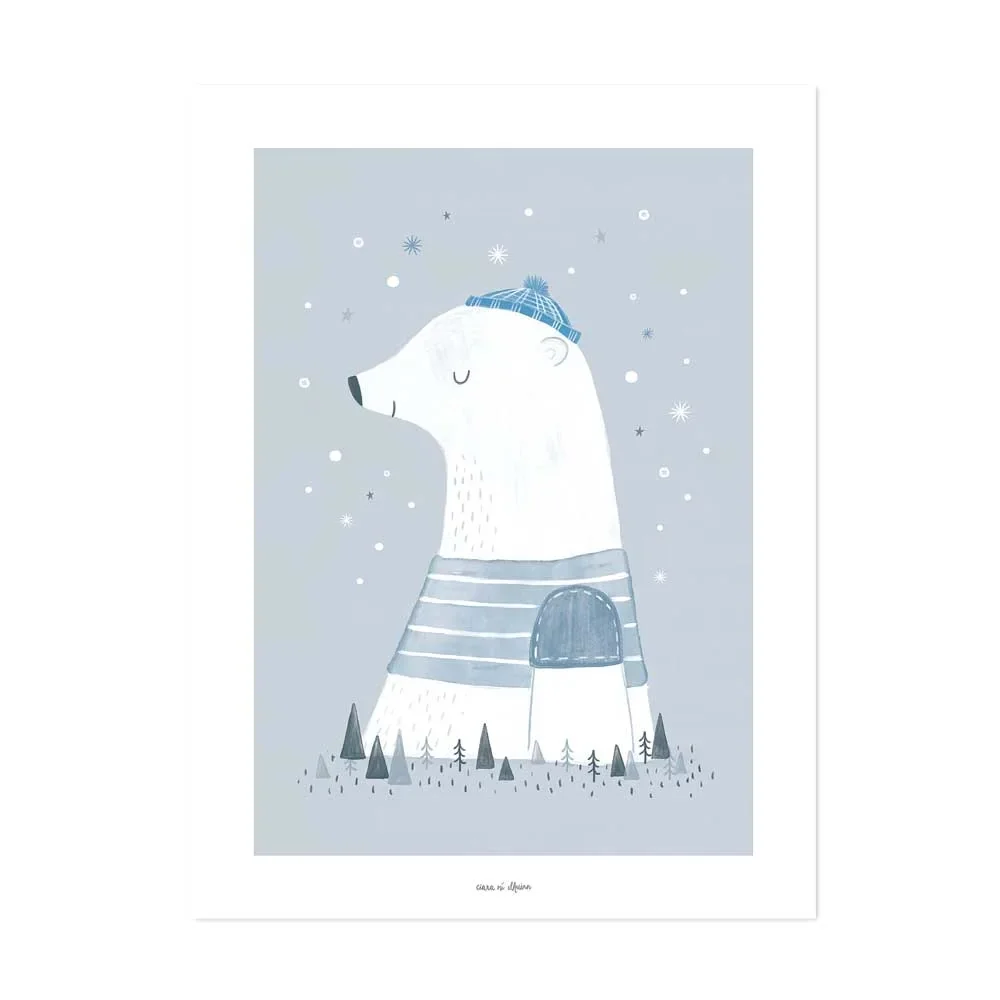 Plakat Lilipinso Olaf miś polarny szary biały