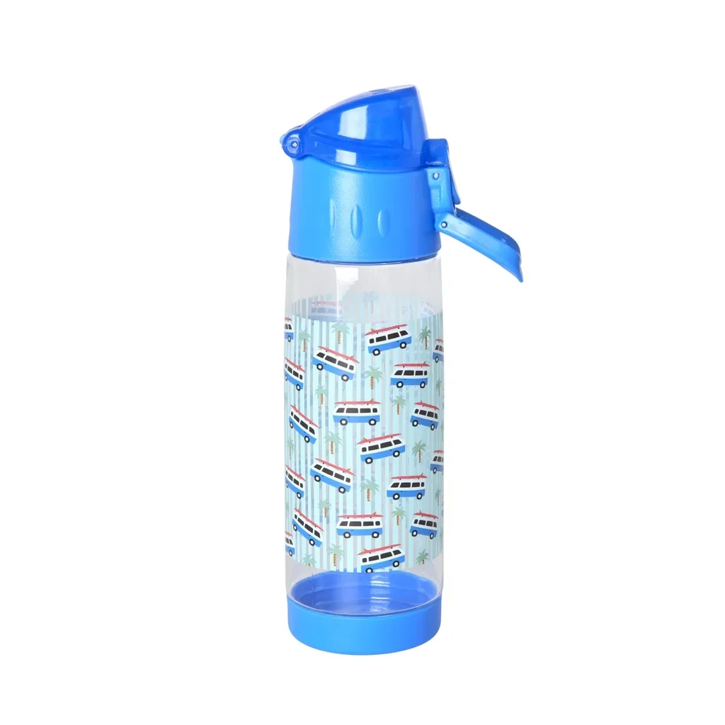 "RICE butelka dla dzieci - nadruk samochodu - niebieski, 500 ml, plastik image"