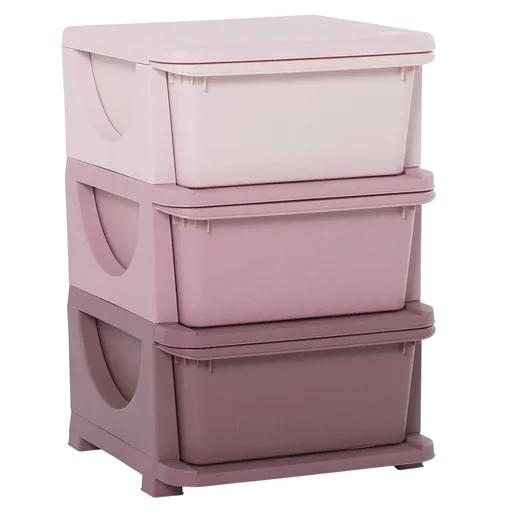 "Drawer cabinet for children with storage space Storage boxes Toy organizer Toy box three levels for children's room image"