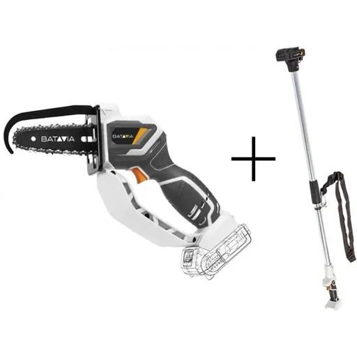 "Nexxsaw one-handed battery saw with battery, charger and extension handle 124 cm image"