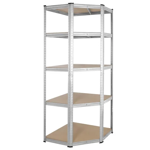 "Deuba metal storage rack/corner rack with 5 shelves - 875 kg capacity - (HxWxD) 180 x 70 x 40 cm - 175 kg per shelf image"