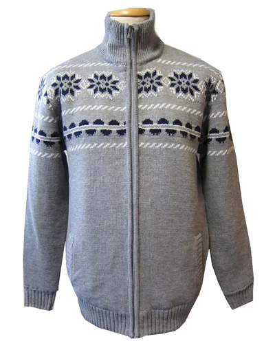 "Lined cardigan, light grey, size 3XL image"