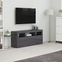 TV cabinet 120x30x50 cm chipboard high-gloss grey