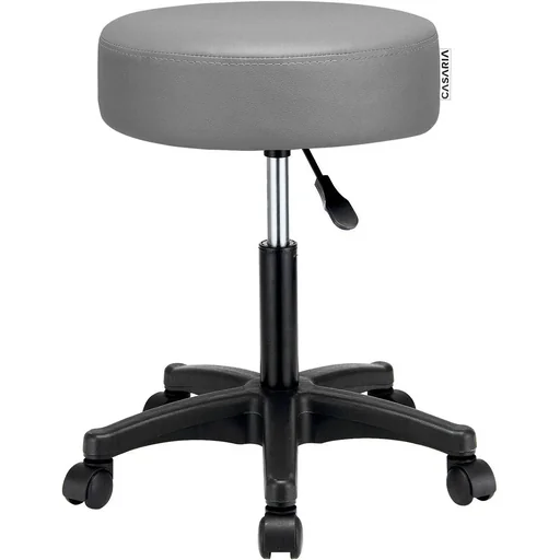 "Rolling Stool Work Stool - | 56 x 56 x 46-61 cm | Grey - Rotatable and adjustable image"