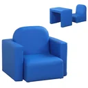 2 in 1 children's sofa table and chair blue