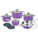 Herenthal - Complete 12-piece cookware set - Stainless steel - Purple