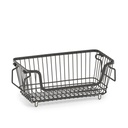 Storage basket, stackable, metal, black