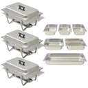 3-piece stainless steel chafing dish set