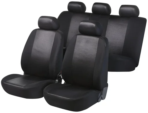 "Car seat cover Shiny black Premium Set image"
