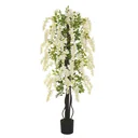 Artificial plant with white wisteria 24 cm x 24 cm x 165 cm