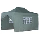 Folding gazebo including 4 side panels Green 3x4.5m gazebo