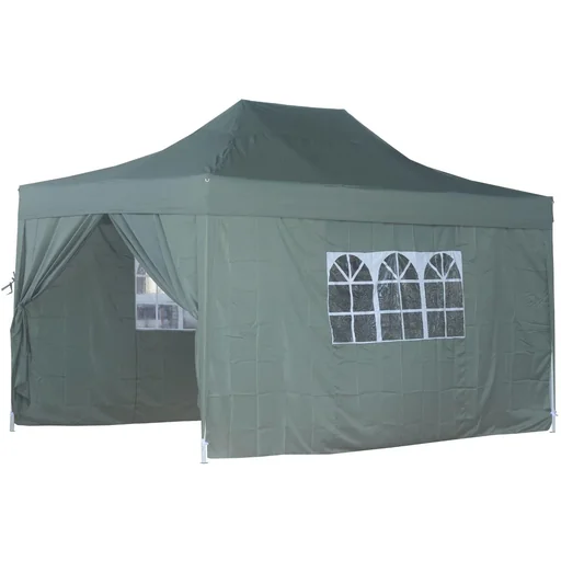 "Folding gazebo including 4 side panels Green 3x4.5m gazebo image"