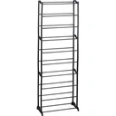 Storage Solutions Shoe Rack - 10 Layers - Metal - Black
