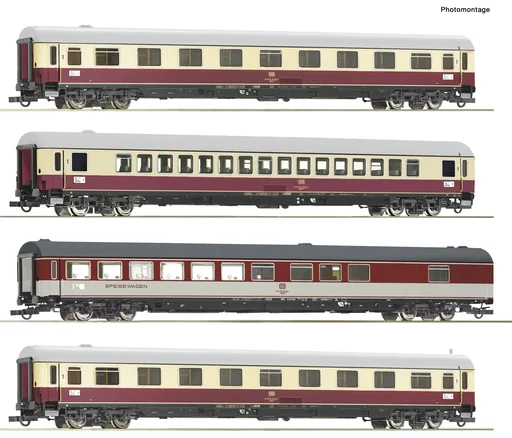 "Car set with four express train carriages for the Trans-Europ-Express Saphir of the Deutsche Bundesbahn image"