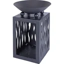 Pro Garden Fire Bowl - with Storage Compartment for Firewood - Metal - 45 cm - Black