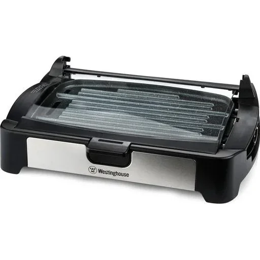 "Westinghouse Stainless Steel Electric Grill - Table Grill - 1800W - 52.8x12.3x37.7cm - Black Marble image"